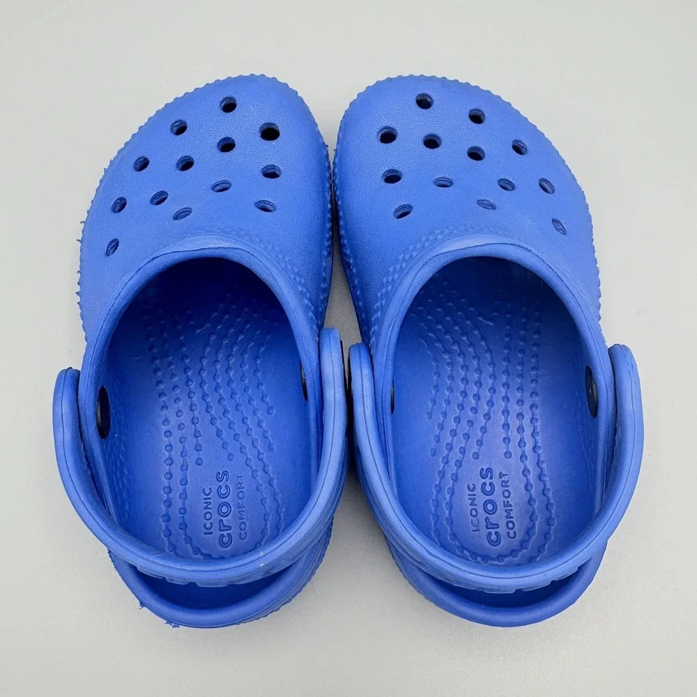 Crocs Classic Clogs Kids C6 Blue Slip-On Closed Toe Comfort Breathable Casual
